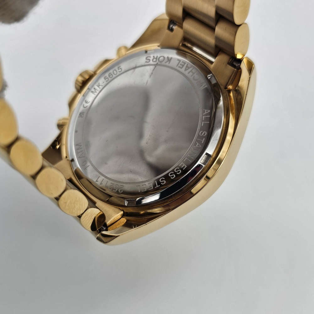 Michael Kors Unisex Watch Bradshaw Chronograph Gold Tone Stainless MK5605 43mm - Picture 6 of 11
